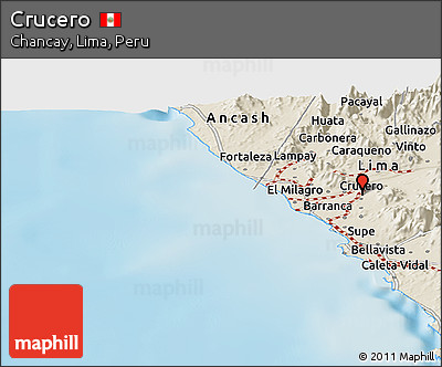 Shaded Relief Panoramic Map of Crucero