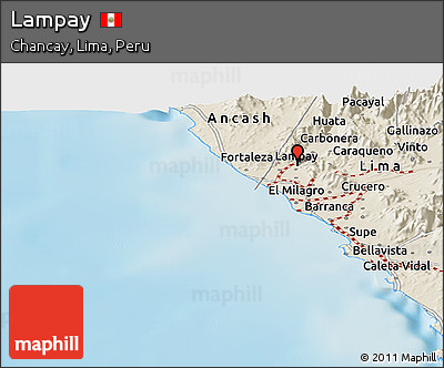 Shaded Relief Panoramic Map of Lampay