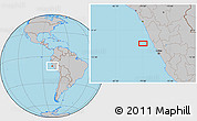 Gray Location Map of the area around 10° 48' 54" S, 78° 58' 29" W