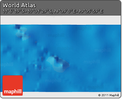 Shaded Relief 3D Map of the Area around 10° 48' 54" S, 79° 7' 30" E