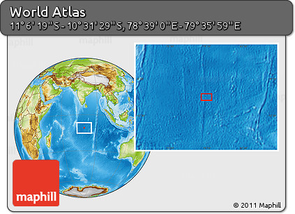 Physical Location Map of the Area around 10° 48' 54" S, 79° 7' 30" E