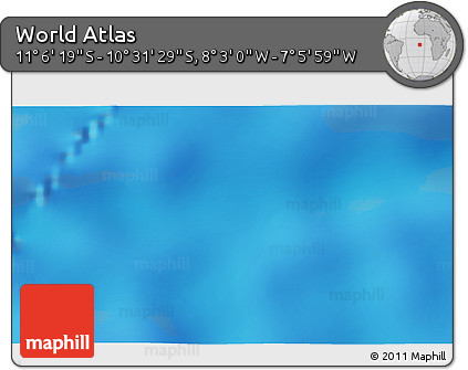 Physical 3D Map of the Area around 10° 48' 54" S, 7° 34' 30" W