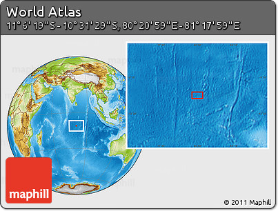 Physical Location Map of the Area around 10° 48' 54" S, 80° 49' 29" E