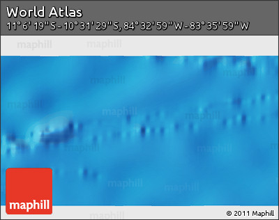 Physical 3D Map of the Area around 10° 48' 54" S, 84° 4' 29" W