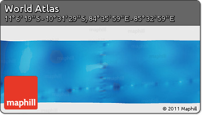 Physical Panoramic Map of the Area around 10° 48' 54" S, 85° 4' 29" E