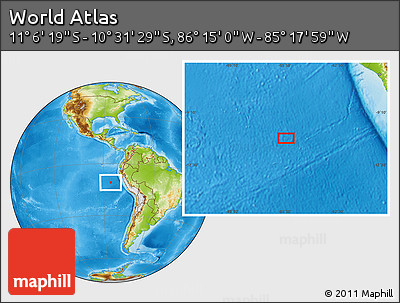 Physical Location Map of the Area around 10° 48' 54" S, 85° 46' 30" W