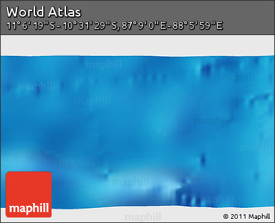 Physical 3D Map of the Area around 10° 48' 54" S, 87° 37' 30" E