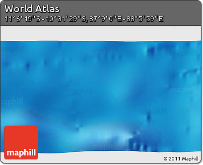 Physical 3D Map of the Area around 10° 48' 54" S, 87° 37' 30" E