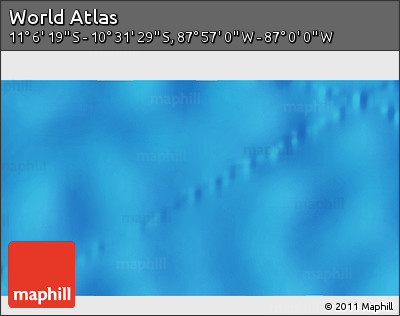 Physical 3D Map of the Area around 10° 48' 54" S, 87° 28' 29" W