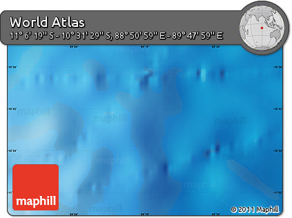 Physical Map of the Area around 10° 48' 54" S, 89° 19' 29" E