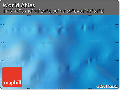 Physical Map of the Area around 10° 48' 54" S, 89° 19' 29" E