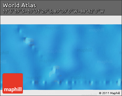 Physical 3D Map of the Area around 10° 48' 54" S, 89° 10' 30" W