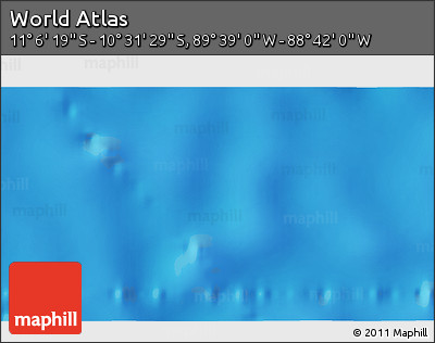Shaded Relief 3D Map of the Area around 10° 48' 54" S, 89° 10' 30" W