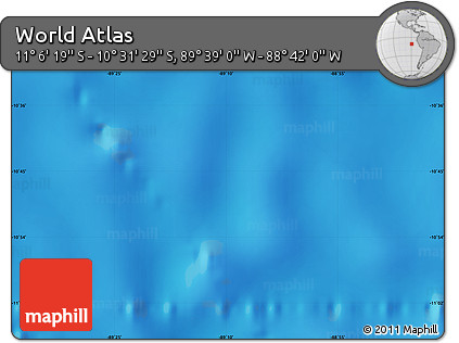 Shaded Relief Map of the Area around 10° 48' 54" S, 89° 10' 30" W