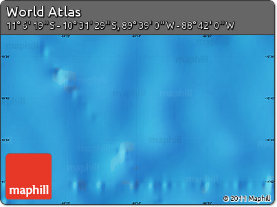 Shaded Relief Map of the Area around 10° 48' 54" S, 89° 10' 30" W