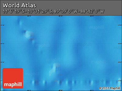 Shaded Relief Map of the Area around 10° 48' 54" S, 89° 10' 30" W