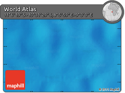 Physical Map of the Area around 10° 48' 54" S, 8° 34' 29" E