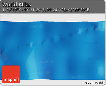 Shaded Relief 3D Map of the Area around 10° 48' 54" S, 91° 52' 30" E