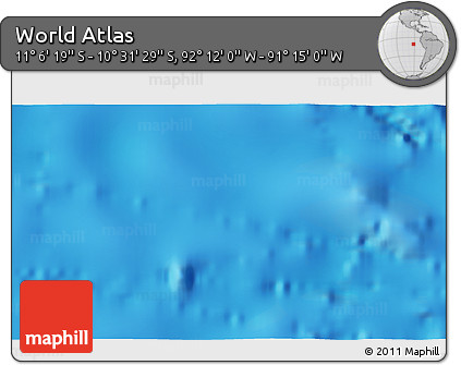Physical 3D Map of the Area around 10° 48' 54" S, 91° 43' 29" W