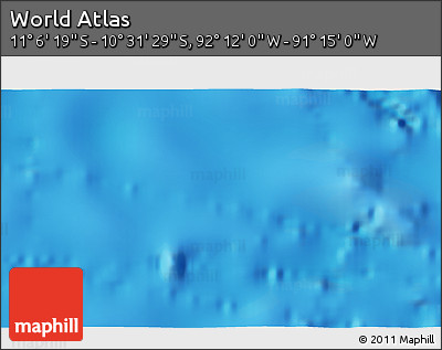 Physical 3D Map of the Area around 10° 48' 54" S, 91° 43' 29" W