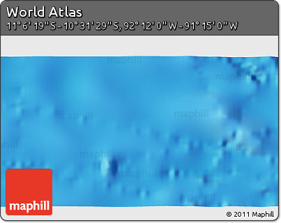 Physical 3D Map of the Area around 10° 48' 54" S, 91° 43' 29" W