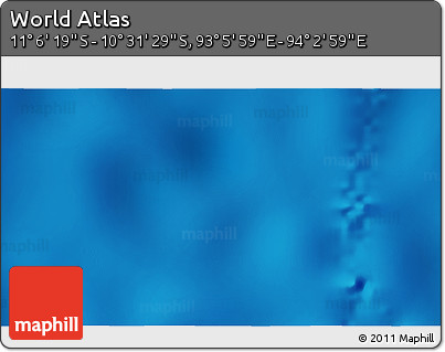 Physical 3D Map of the Area around 10° 48' 54" S, 93° 34' 29" E