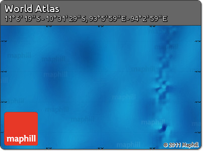 Physical Map of the Area around 10° 48' 54" S, 93° 34' 29" E