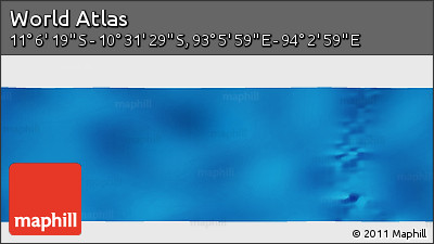 Physical Panoramic Map of the Area around 10° 48' 54" S, 93° 34' 29" E