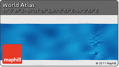 Physical Panoramic Map of the Area around 10° 48' 54" S, 93° 34' 29" E