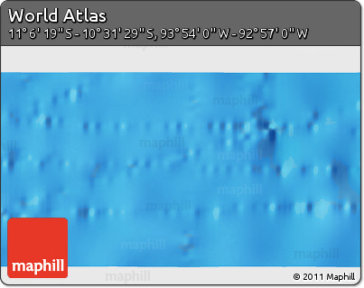 Physical 3D Map of the Area around 10° 48' 54" S, 93° 25' 30" W