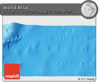 Physical 3D Map of the Area around 10° 48' 54" S, 94° 16' 30" W