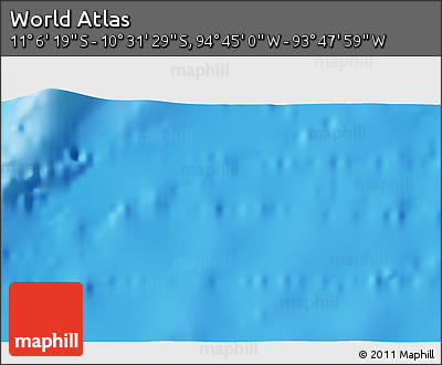 Physical 3D Map of the Area around 10° 48' 54" S, 94° 16' 30" W