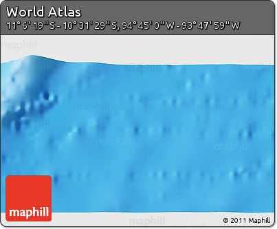 Physical 3D Map of the Area around 10° 48' 54" S, 94° 16' 30" W