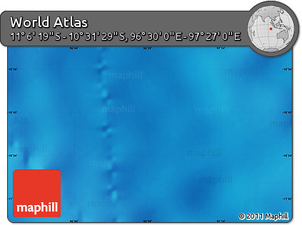 Physical Map of the Area around 10° 48' 54" S, 96° 58' 29" E