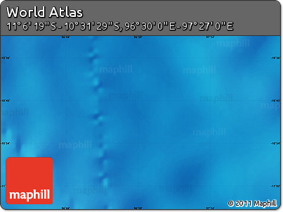 Physical Map of the Area around 10° 48' 54" S, 96° 58' 29" E