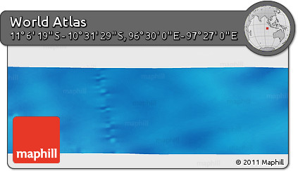 Physical Panoramic Map of the Area around 10° 48' 54" S, 96° 58' 29" E