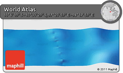 Physical Panoramic Map of the Area around 10° 48' 54" S, 97° 49' 29" E