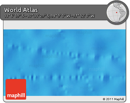 Physical 3D Map of the Area around 10° 48' 54" S, 97° 40' 30" W
