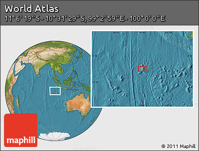 Satellite Location Map of the Area around 10° 48' 54" S, 99° 31' 30" E