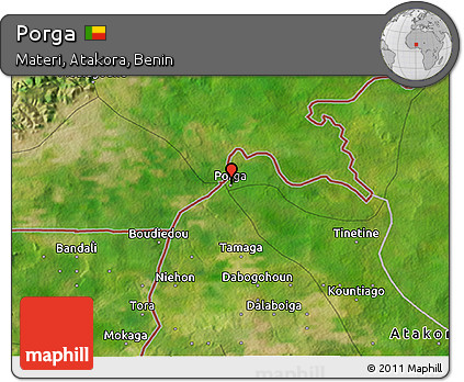 Satellite 3D Map of Porga