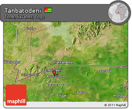Satellite 3D Map of Tanbatodéni