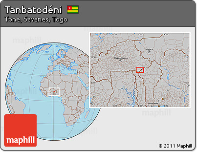 Gray Location Map of Tanbatodéni
