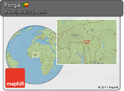 Savanna Style Location Map of Porga