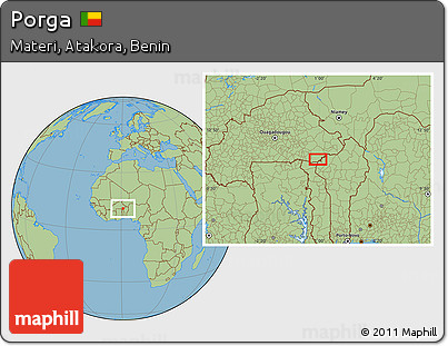 Savanna Style Location Map of Porga