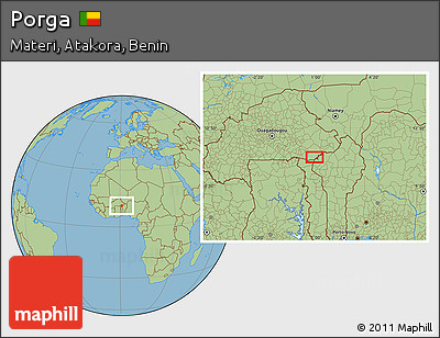 Savanna Style Location Map of Porga