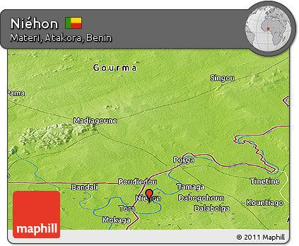 Physical Panoramic Map of Niéhon