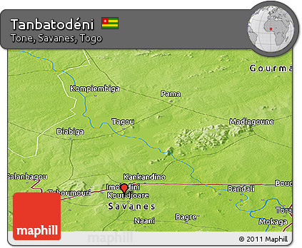 Physical Panoramic Map of Tanbatodéni