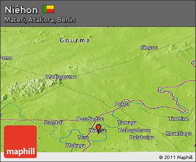Physical Panoramic Map of Niéhon