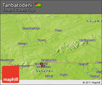 Physical Panoramic Map of Tanbatodéni