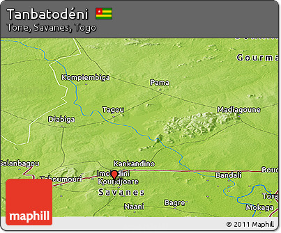 Physical Panoramic Map of Tanbatodéni